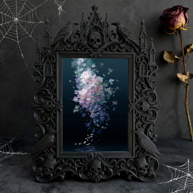Luxury Gothic Dark-style Photo Frame | Gothic-style Tattoo Flash Shop Decor, Photo Ornament, Wall-mountable & Tabletop, Waterproof Matte Pla