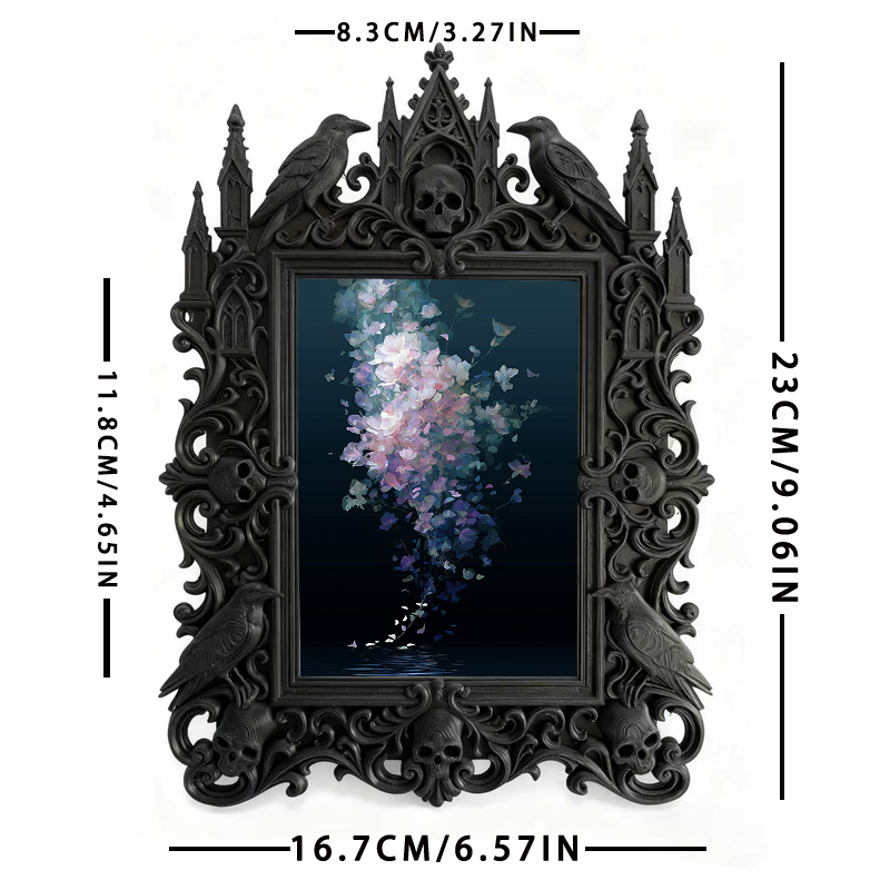 Luxury Gothic Dark-style Photo Frame | Gothic-style Tattoo Flash Shop Decor, Photo Ornament, Wall-mountable & Tabletop, Waterproof Matte Pla