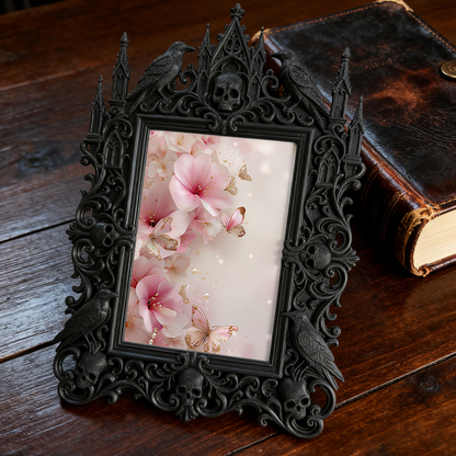 Trendy Gothic Dark-style Photo Frame | Dark Academia Dorm Door Decor, Photo Ornament, Dual-use Display, Waterproof Compact Frame