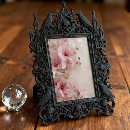 Trendy Gothic Dark-style Photo Frame | Dark Academia Dorm Door Decor, Photo Ornament, Dual-use Display, Waterproof Compact Frame
