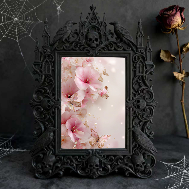 Trendy Gothic Dark-style Photo Frame | Dark Academia Dorm Door Decor, Photo Ornament, Dual-use Display, Waterproof Compact Frame