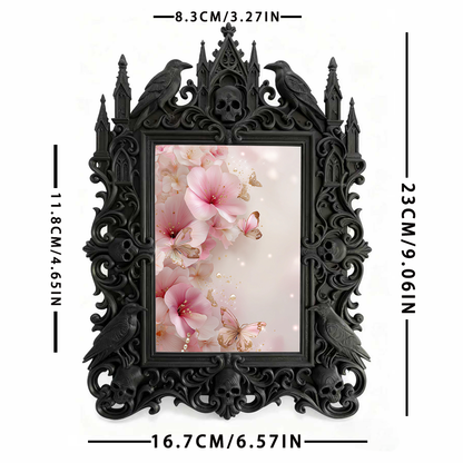 Trendy Gothic Dark-style Photo Frame | Dark Academia Dorm Door Decor, Photo Ornament, Dual-use Display, Waterproof Compact Frame