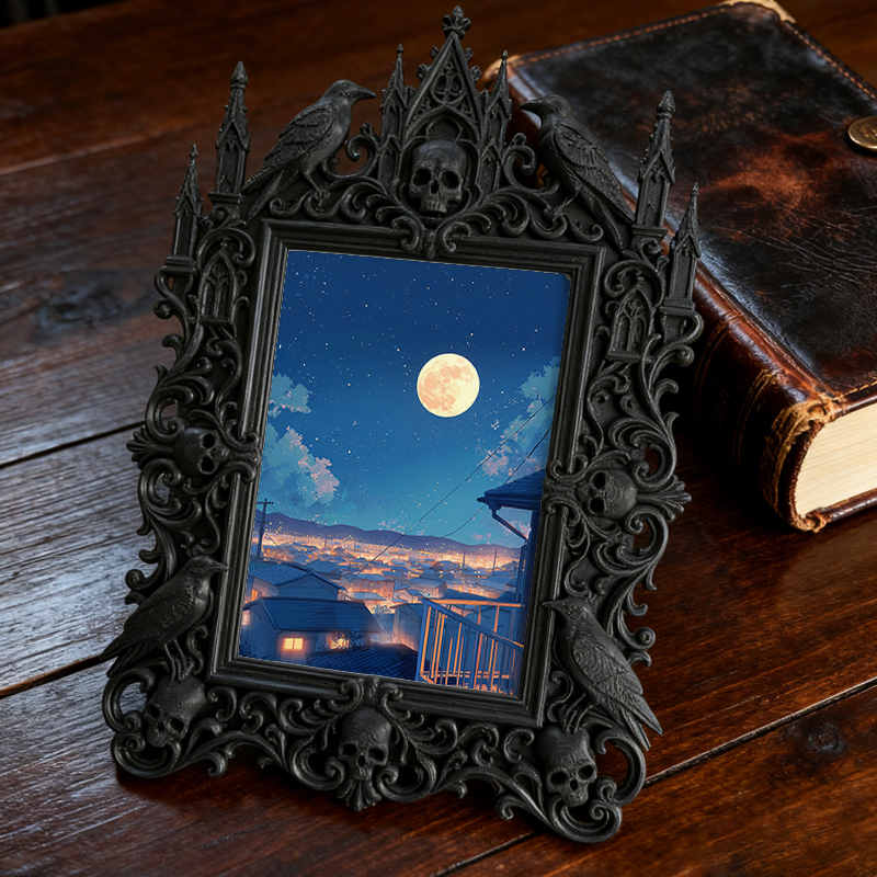 Popular Gothic Dark-style Photo Frame | Gothic Bakery Window Decor, Photo Ornament, Wall/Table Dual-use, Waterproof Heat-resistant Frame