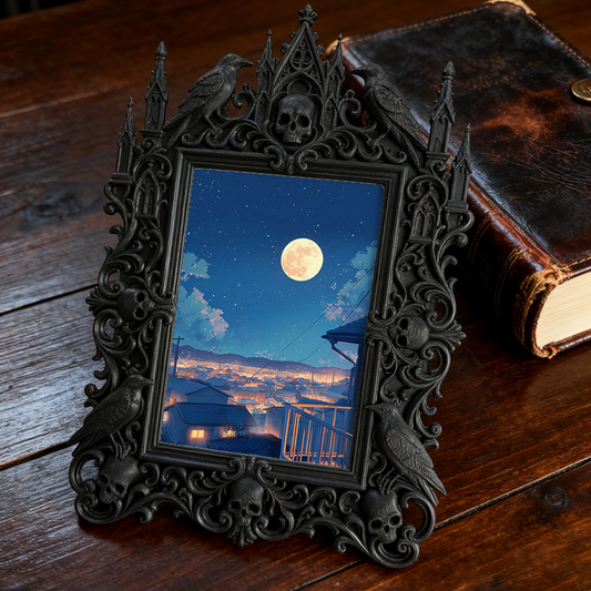 Popular Gothic Dark-style Photo Frame | Gothic Bakery Window Decor, Photo Ornament, Wall/Table Dual-use, Waterproof Heat-resistant Frame