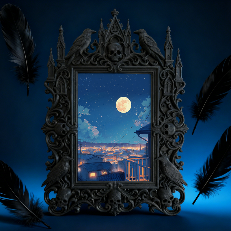 Popular Gothic Dark-style Photo Frame | Gothic Bakery Window Decor, Photo Ornament, Wall/Table Dual-use, Waterproof Heat-resistant Frame