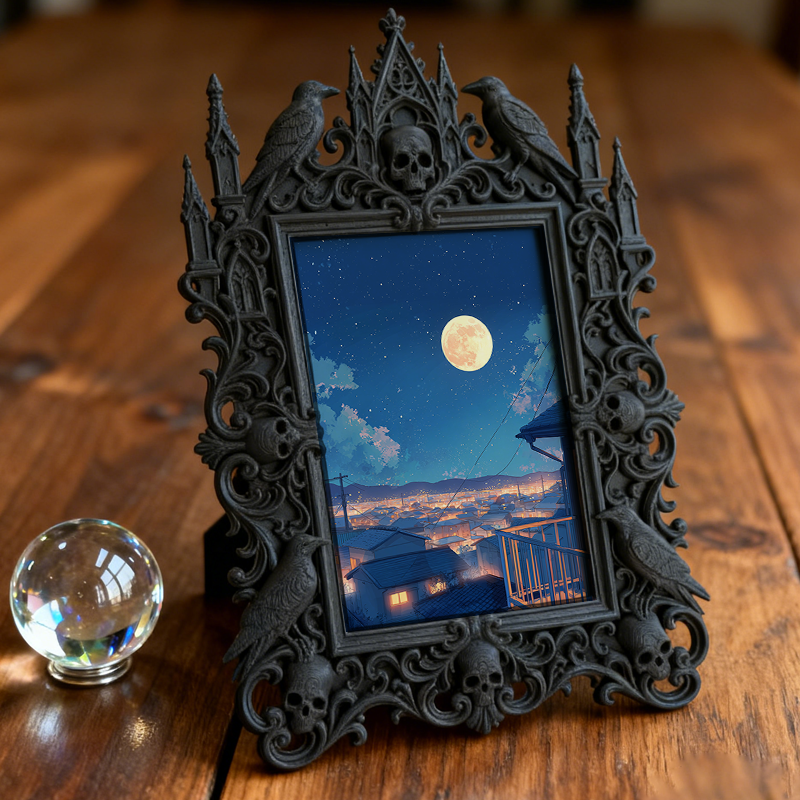 Popular Gothic Dark-style Photo Frame | Gothic Bakery Window Decor, Photo Ornament, Wall/Table Dual-use, Waterproof Heat-resistant Frame