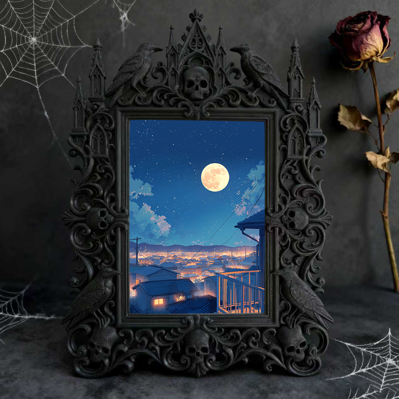 Popular Gothic Dark-style Photo Frame | Gothic Bakery Window Decor, Photo Ornament, Wall/Table Dual-use, Waterproof Heat-resistant Frame