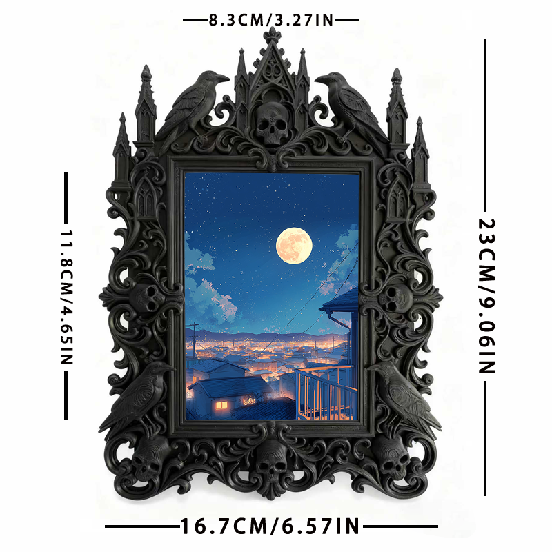 Popular Gothic Dark-style Photo Frame | Gothic Bakery Window Decor, Photo Ornament, Wall/Table Dual-use, Waterproof Heat-resistant Frame