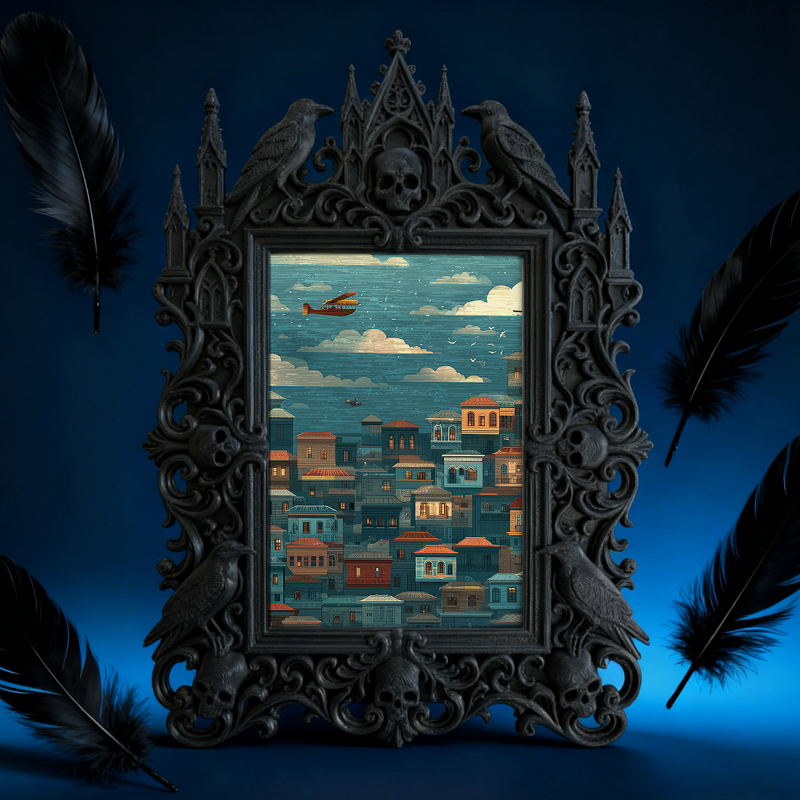 Stylish Gothic Dark-style Photo Frame | Wiccan Altar Side Decor, Photo Ornament, Wall-mountable & Tabletop, Waterproof Vintage Plastic Frame