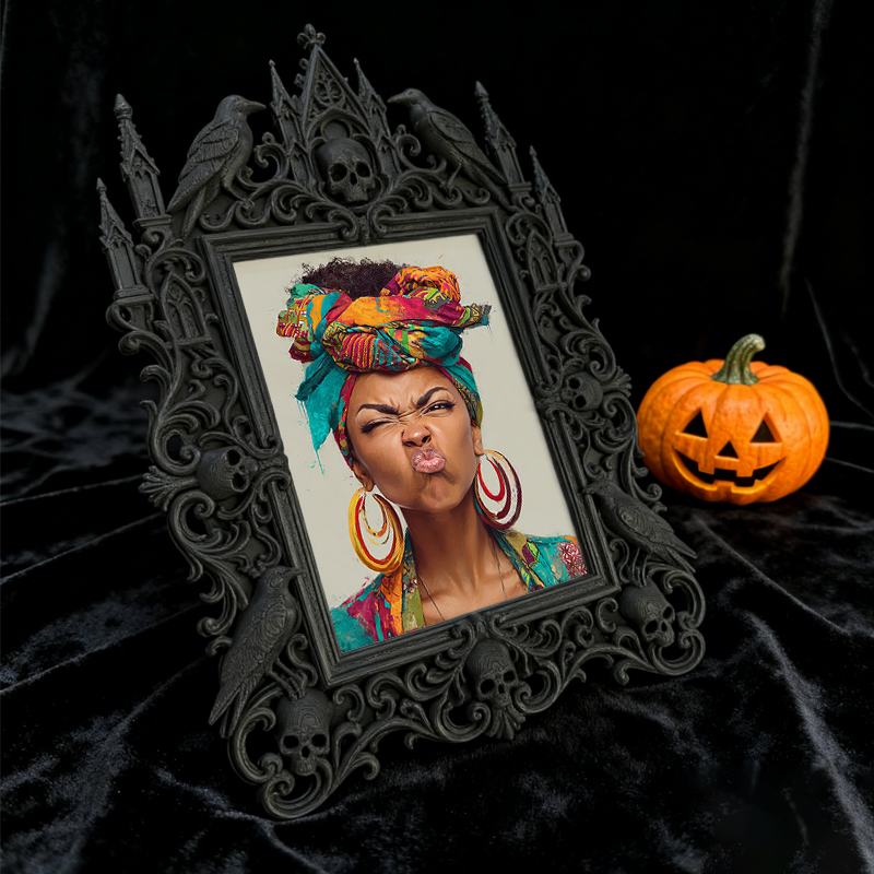 Top-rated Gothic Dark-style Photo Frame | Horror Escape Room Clue Wall Decor, Photo Ornament, Dual-use Display, Waterproof Reusable Frame