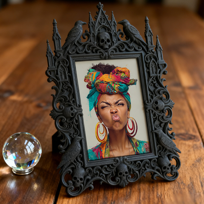 Top-rated Gothic Dark-style Photo Frame | Horror Escape Room Clue Wall Decor, Photo Ornament, Dual-use Display, Waterproof Reusable Frame