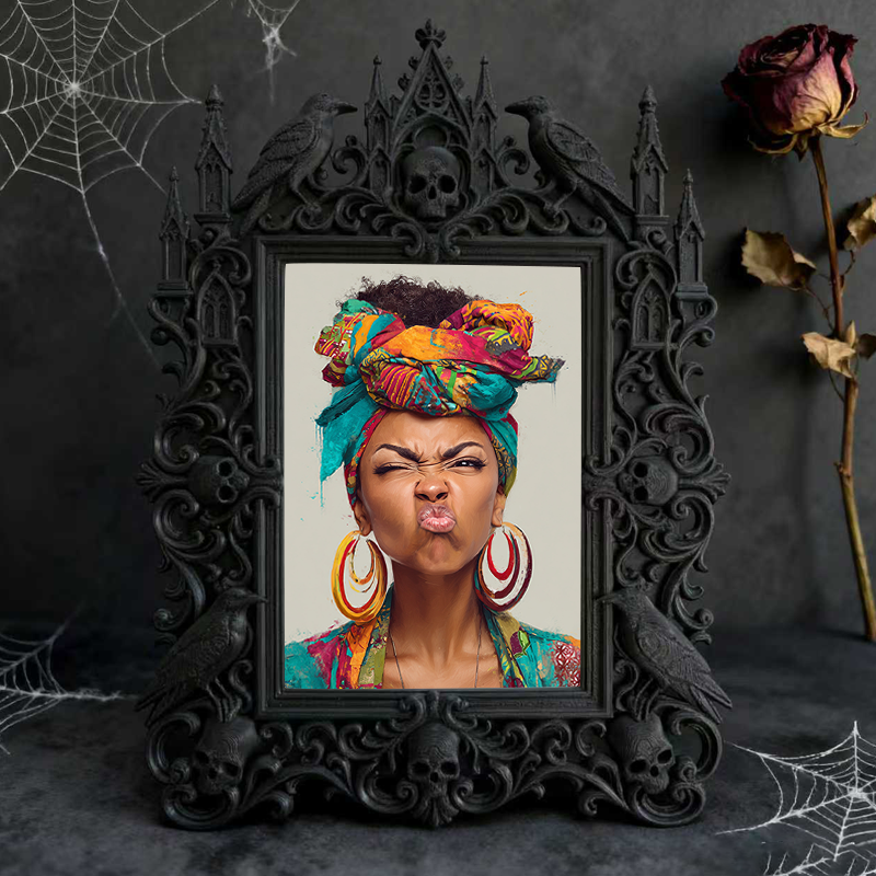 Top-rated Gothic Dark-style Photo Frame | Horror Escape Room Clue Wall Decor, Photo Ornament, Dual-use Display, Waterproof Reusable Frame