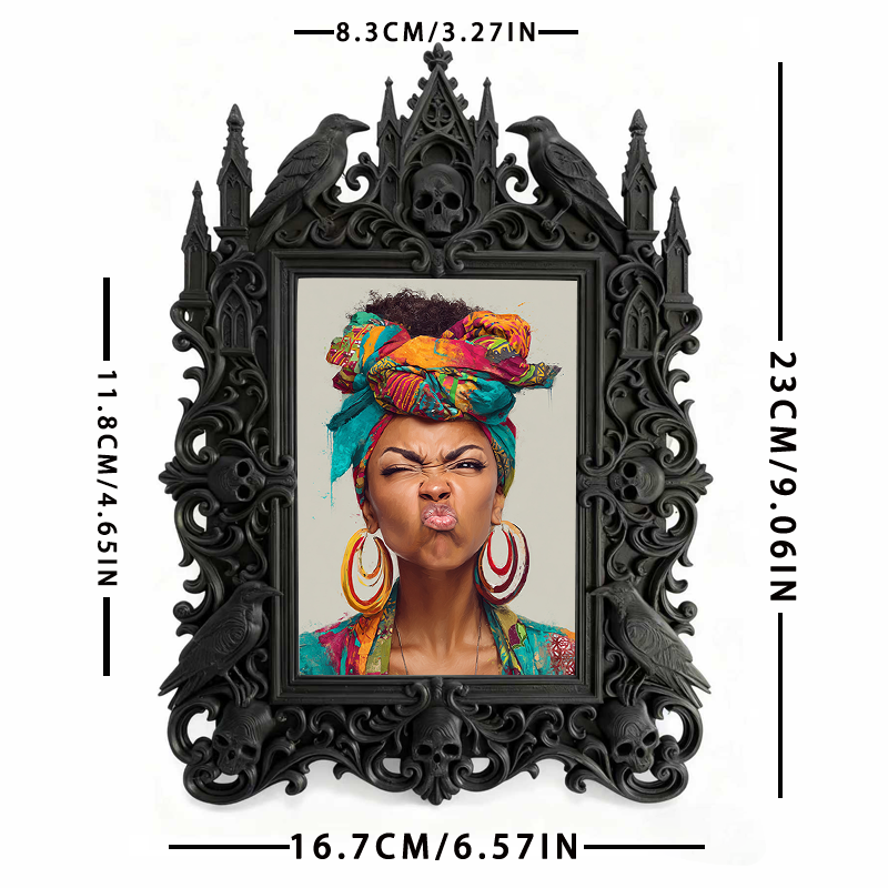Top-rated Gothic Dark-style Photo Frame | Horror Escape Room Clue Wall Decor, Photo Ornament, Dual-use Display, Waterproof Reusable Frame