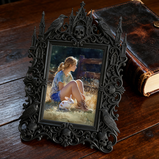 Luxury Gothic Dark-style Photo Frame | Vampire LARP Castle Bedroom Decor, Photo Ornament, Wall-mountable & Tabletop, Waterproof High-grade F