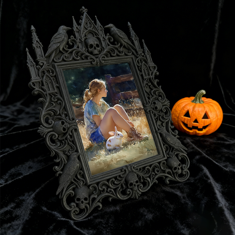 Luxury Gothic Dark-style Photo Frame | Vampire LARP Castle Bedroom Decor, Photo Ornament, Wall-mountable & Tabletop, Waterproof High-grade F
