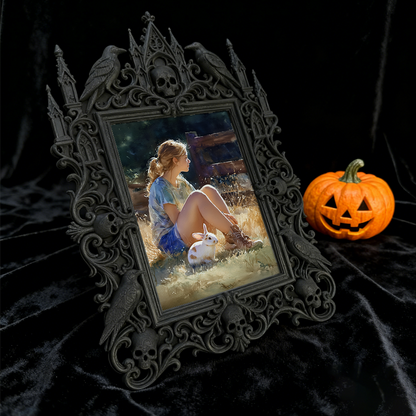 Luxury Gothic Dark-style Photo Frame | Vampire LARP Castle Bedroom Decor, Photo Ornament, Wall-mountable & Tabletop, Waterproof High-grade F