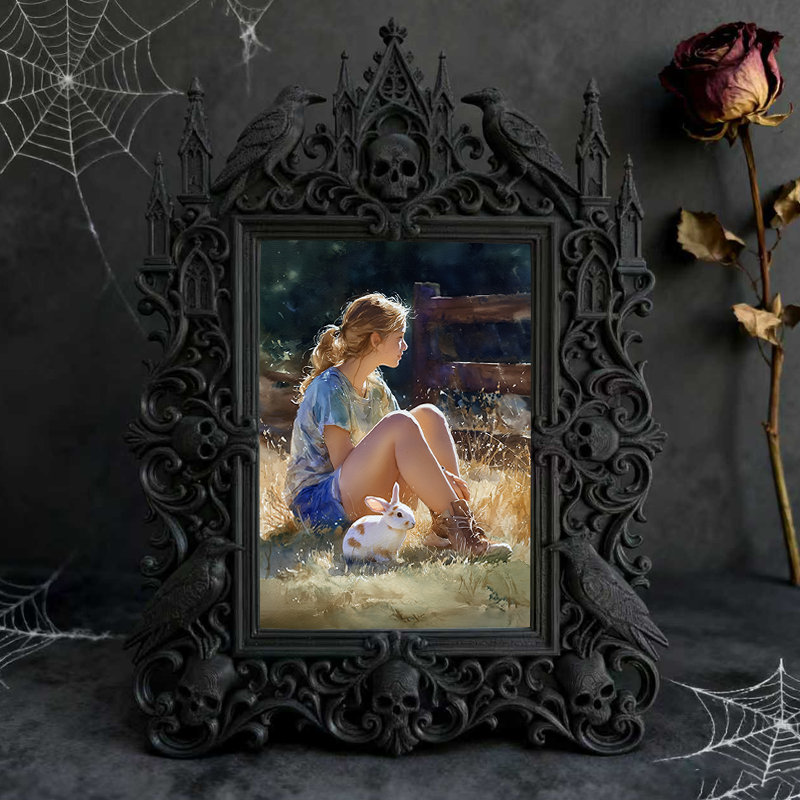 Luxury Gothic Dark-style Photo Frame | Vampire LARP Castle Bedroom Decor, Photo Ornament, Wall-mountable & Tabletop, Waterproof High-grade F