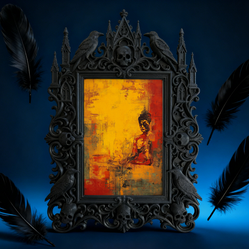 Trendy Gothic Dark-style Photo Frame | Paranormal Podcast Studio Decor, Photo Ornament, Dual-use Display, Waterproof Slim Plastic Frame