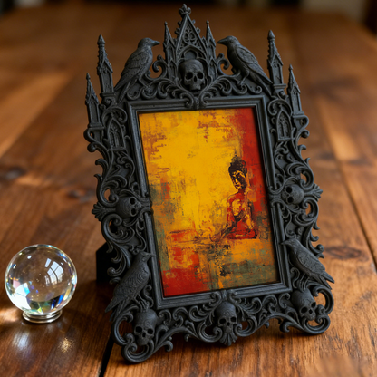 Trendy Gothic Dark-style Photo Frame | Paranormal Podcast Studio Decor, Photo Ornament, Dual-use Display, Waterproof Slim Plastic Frame