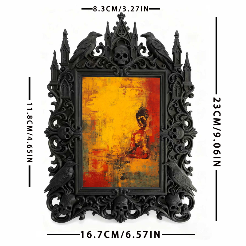 Trendy Gothic Dark-style Photo Frame | Paranormal Podcast Studio Decor, Photo Ornament, Dual-use Display, Waterproof Slim Plastic Frame