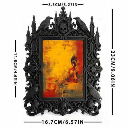 Trendy Gothic Dark-style Photo Frame | Paranormal Podcast Studio Decor, Photo Ornament, Dual-use Display, Waterproof Slim Plastic Frame