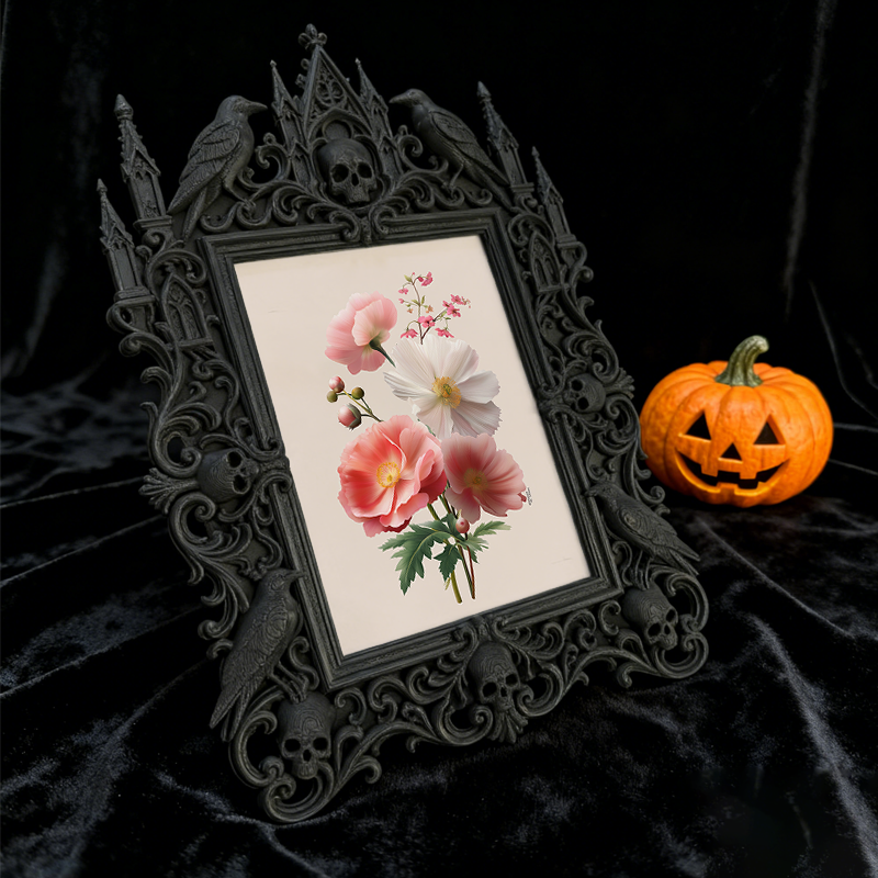 Premium Gothic Dark-style Photo Frame | Gothic Candle Making Studio Decor, Photo Ornament, Wall-mountable & Tabletop, Waterproof Anti-slip F