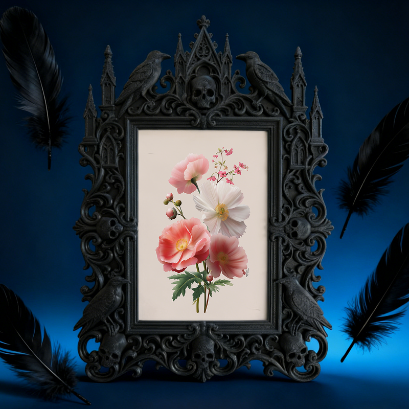 Premium Gothic Dark-style Photo Frame | Gothic Candle Making Studio Decor, Photo Ornament, Wall-mountable & Tabletop, Waterproof Anti-slip F