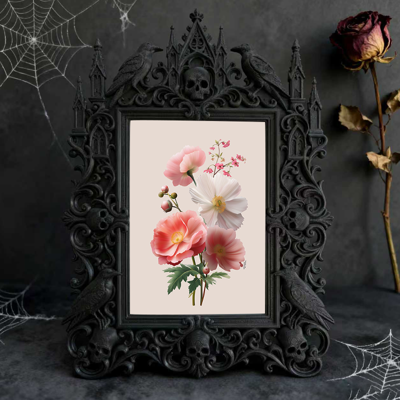 Premium Gothic Dark-style Photo Frame | Gothic Candle Making Studio Decor, Photo Ornament, Wall-mountable & Tabletop, Waterproof Anti-slip F