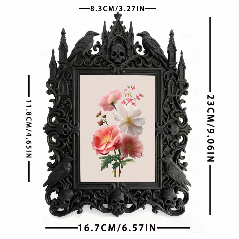 Premium Gothic Dark-style Photo Frame | Gothic Candle Making Studio Decor, Photo Ornament, Wall-mountable & Tabletop, Waterproof Anti-slip F