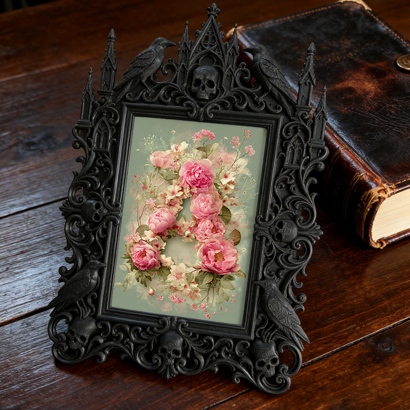 Popular Gothic Dark-style Photo Frame | Dark Fantasy Art Print Shop Decor, Photo Ornament, Wall/Table Dual-use, Waterproof Artistic Frame