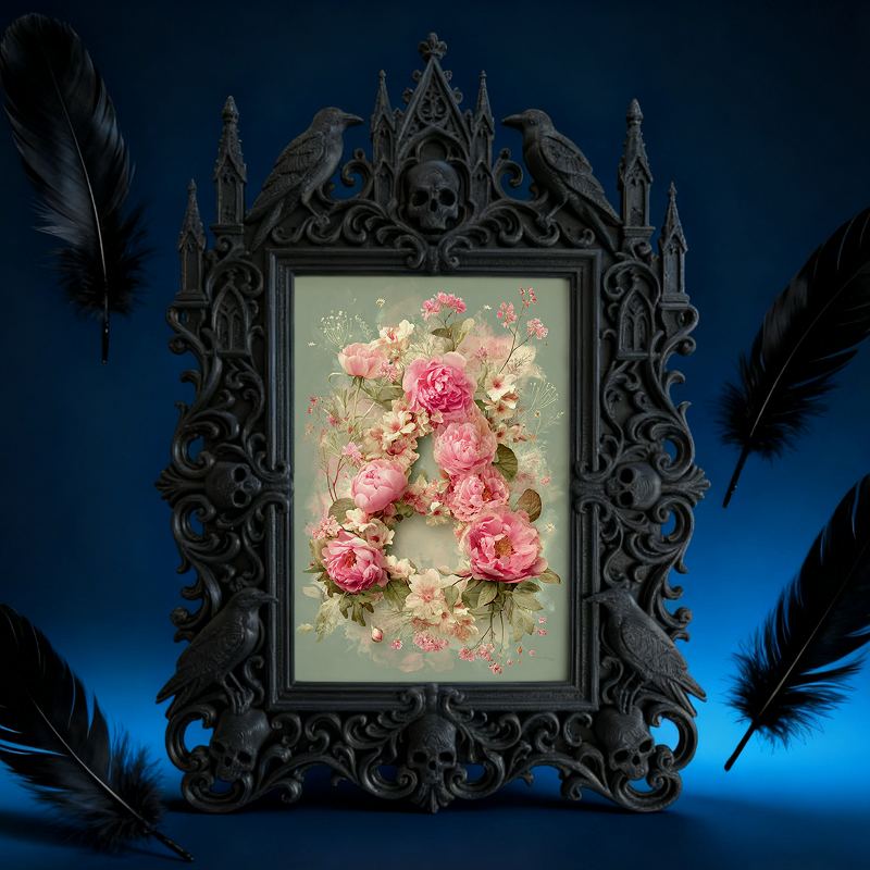 Popular Gothic Dark-style Photo Frame | Dark Fantasy Art Print Shop Decor, Photo Ornament, Wall/Table Dual-use, Waterproof Artistic Frame