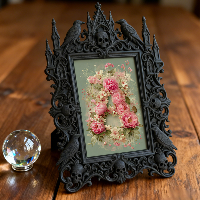 Popular Gothic Dark-style Photo Frame | Dark Fantasy Art Print Shop Decor, Photo Ornament, Wall/Table Dual-use, Waterproof Artistic Frame