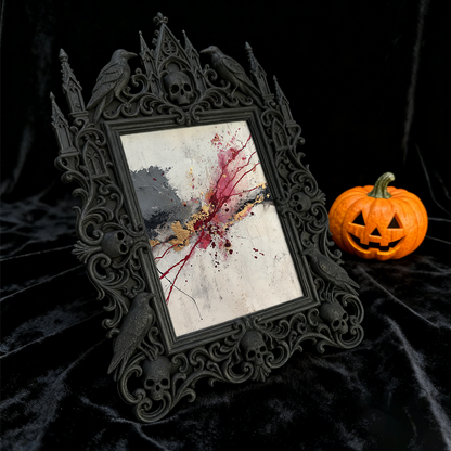 Stylish Gothic Dark-style Photo Frame | Halloween Costume Rental Shop Decor, Photo Ornament, Wall-mountable & Tabletop, Waterproof Foldable 