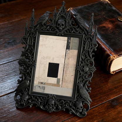 Top-rated Gothic Dark-style Photo Frame | Gothic Winery Tasting Room Decor, Photo Ornament, Dual-use Display, Waterproof Rustic Plastic Fram