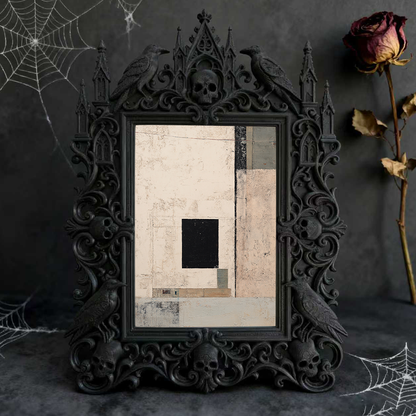 Top-rated Gothic Dark-style Photo Frame | Gothic Winery Tasting Room Decor, Photo Ornament, Dual-use Display, Waterproof Rustic Plastic Fram