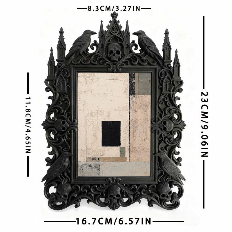Top-rated Gothic Dark-style Photo Frame | Gothic Winery Tasting Room Decor, Photo Ornament, Dual-use Display, Waterproof Rustic Plastic Fram