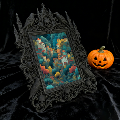 Bestseller Gothic Dark-style Photo Frame | Witchy Crystal Healing Room Decor, Photo Ornament, Wall-mountable & Tabletop, Waterproof Sparkle 