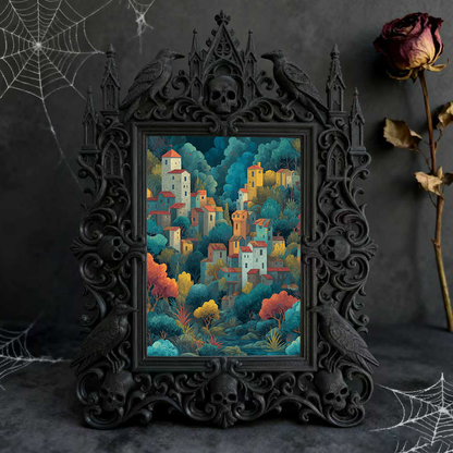 Bestseller Gothic Dark-style Photo Frame | Witchy Crystal Healing Room Decor, Photo Ornament, Wall-mountable & Tabletop, Waterproof Sparkle 