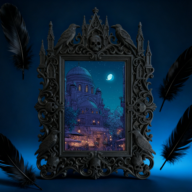 Hot-selling Gothic Dark-style Photo Frame | Gothic Themed Laundromat Decor, Photo Ornament, Wall/Table Dual-use, Waterproof Durable Frame