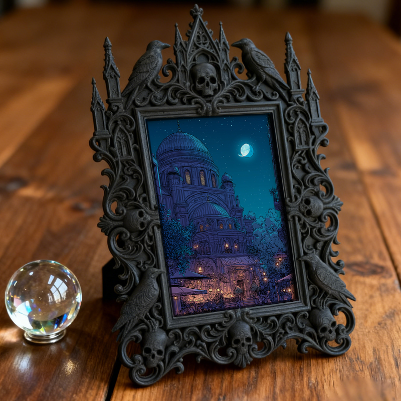 Hot-selling Gothic Dark-style Photo Frame | Gothic Themed Laundromat Decor, Photo Ornament, Wall/Table Dual-use, Waterproof Durable Frame