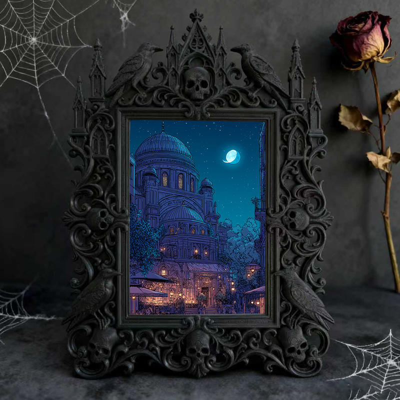 Hot-selling Gothic Dark-style Photo Frame | Gothic Themed Laundromat Decor, Photo Ornament, Wall/Table Dual-use, Waterproof Durable Frame