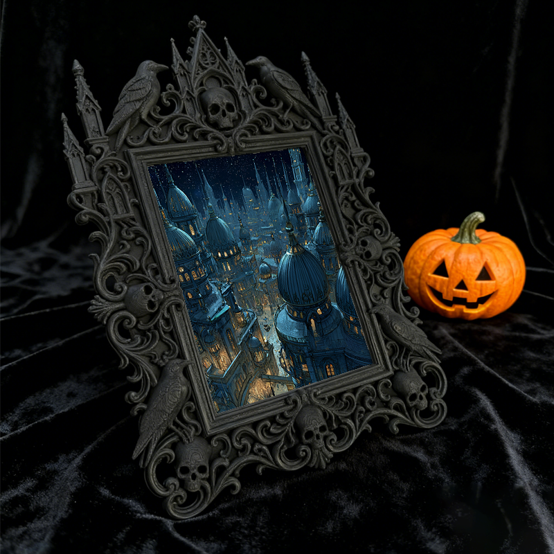 Luxury Gothic Dark-style Photo Frame | Dark Academia Coffee Shop Booth Decor, Photo Ornament, Wall-mountable & Tabletop, Waterproof Vintage 