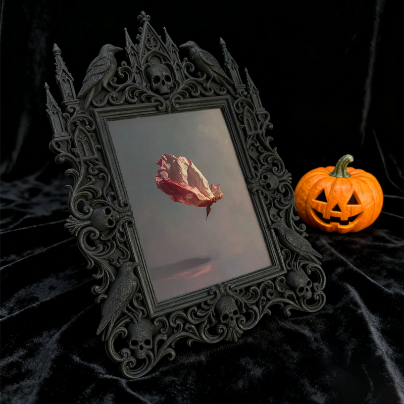 Luxury Gothic Dark-style Photo Frame | Gothic Mansion Tour Gift Shop Decor, Photo Ornament, Wall-mountable & Tabletop, Waterproof High-end F