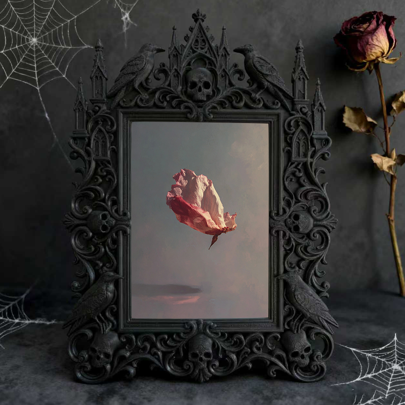 Luxury Gothic Dark-style Photo Frame | Gothic Mansion Tour Gift Shop Decor, Photo Ornament, Wall-mountable & Tabletop, Waterproof High-end F