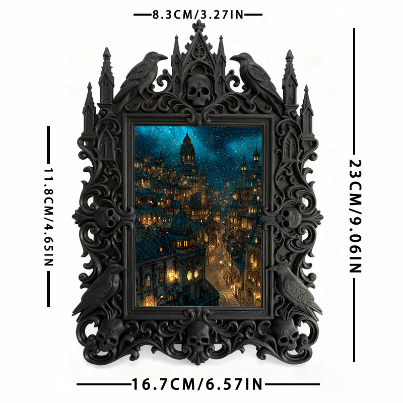 Trendy Gothic Dark-style Photo Frame | Dark Yoga & Meditation Studio Decor, Photo Ornament, Dual-use Display, Waterproof Minimalist Frame