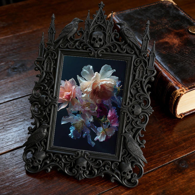 Popular Gothic Dark-style Photo Frame | Vampire Ball Themed Party Decor, Photo Ornament, Wall/Table Dual-use, Waterproof Gorgeous Frame