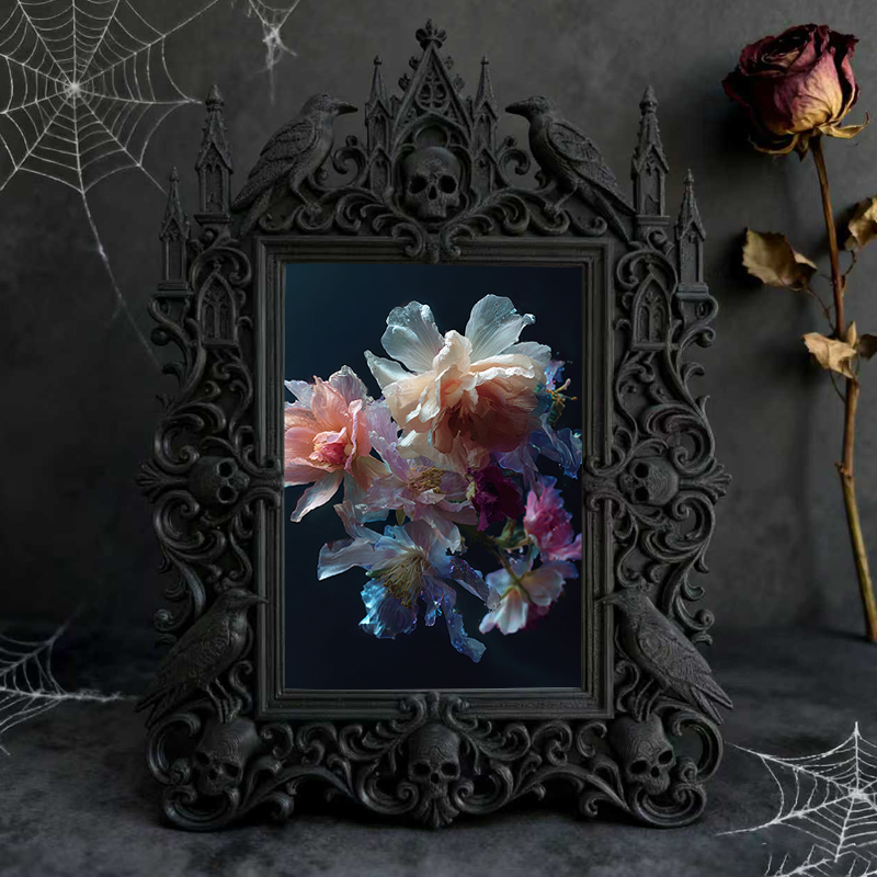 Popular Gothic Dark-style Photo Frame | Vampire Ball Themed Party Decor, Photo Ornament, Wall/Table Dual-use, Waterproof Gorgeous Frame