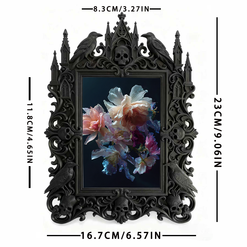 Popular Gothic Dark-style Photo Frame | Vampire Ball Themed Party Decor, Photo Ornament, Wall/Table Dual-use, Waterproof Gorgeous Frame