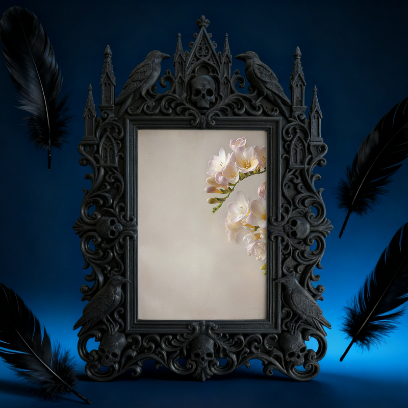 Top-rated Gothic Dark-style Photo Frame | Dark Academia Library Study Carrel Decor, Photo Ornament, Dual-use Display, Waterproof Eco-friendl