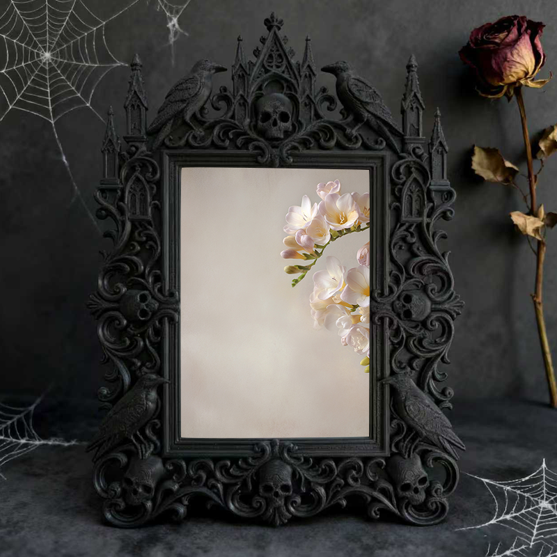 Top-rated Gothic Dark-style Photo Frame | Dark Academia Library Study Carrel Decor, Photo Ornament, Dual-use Display, Waterproof Eco-friendl